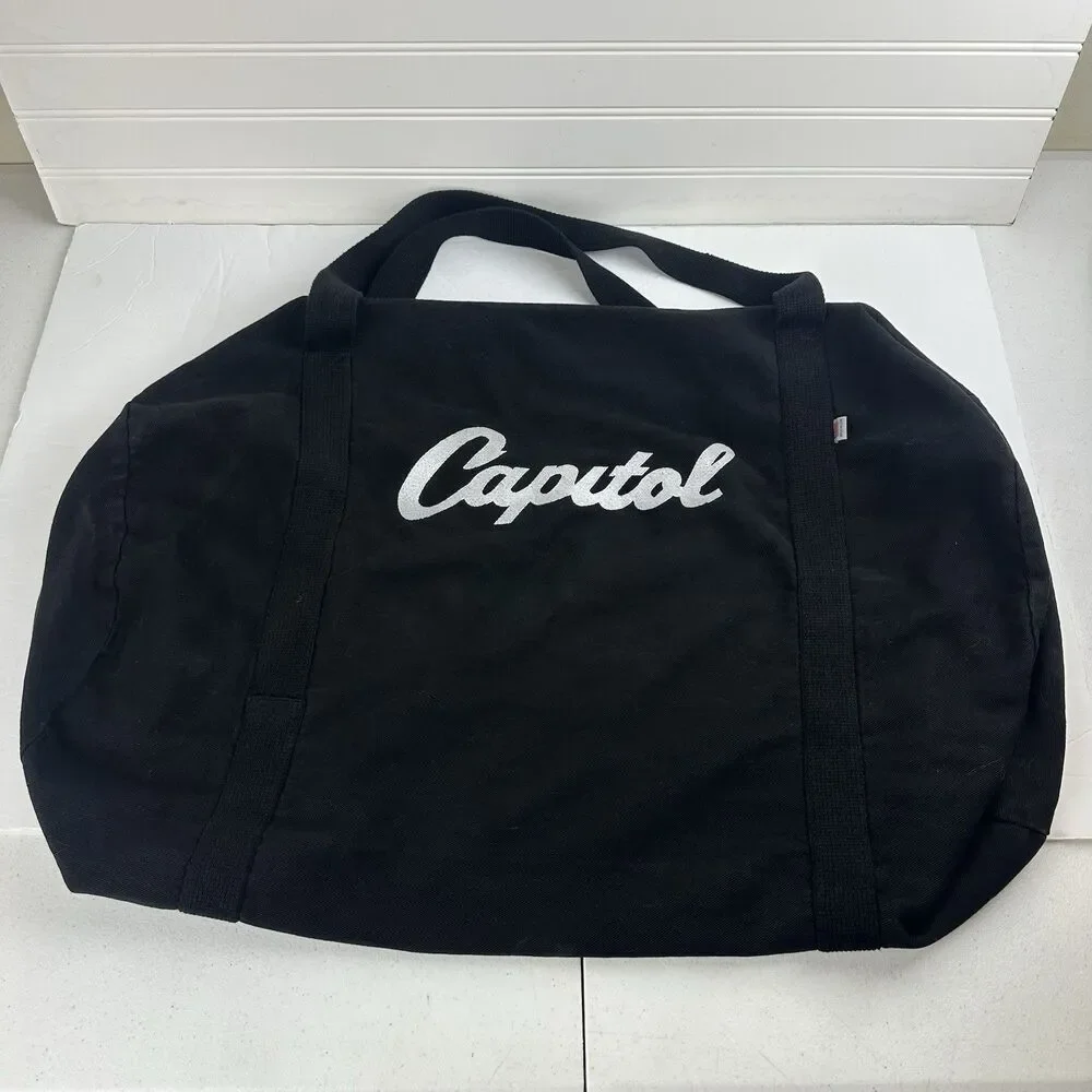 Capitol Records Embroidered Logo Black Los Angeles Apparel Duffle Bag 26